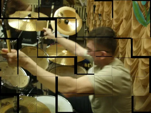 A drummer at the kit.