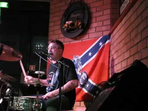 A drummer during a performance.